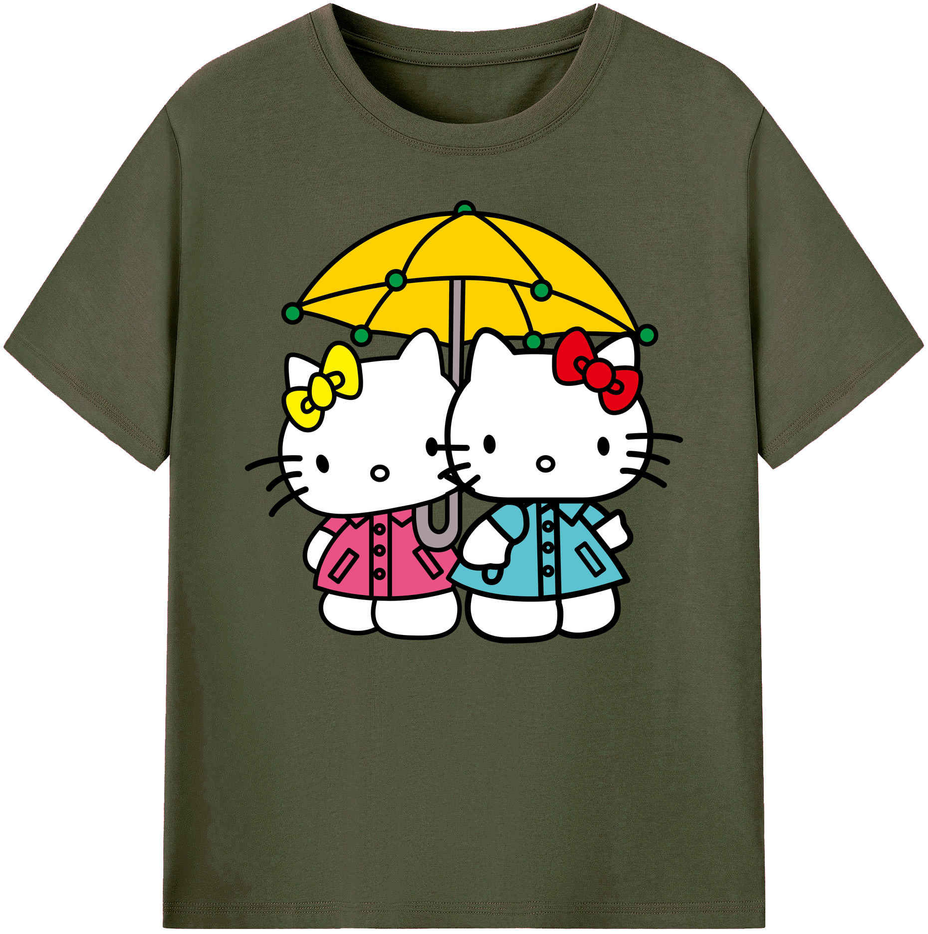 （画像用） Hello Kitty ハローキティ 綿100％ メンズ半袖Tシャツ｜肌触りやわらか＆通気性